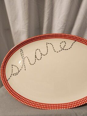 Picnic Ants Ceramic Platter 13.75" X 9.25" Tag